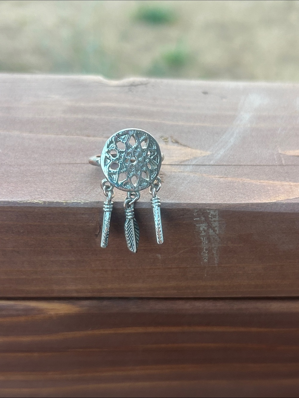 Silver Dreamcatcher Dangle Ring